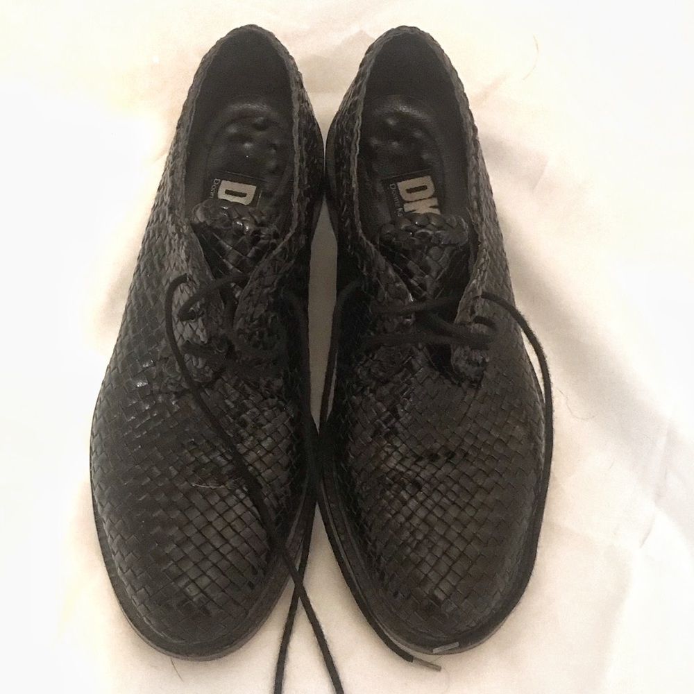 Vintage DKNY Black Weave Oxford Loafer 7.5